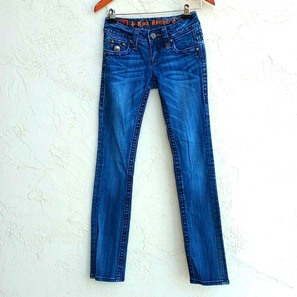 ROCK REVIVAL Jen Straight Leg Jeans Size 25 - Picture 1 of 15